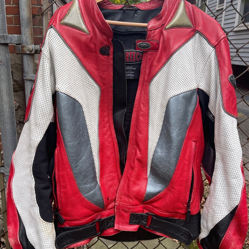 Men’s Cortech Motorcycle Jacket  Biker Leather Armored
